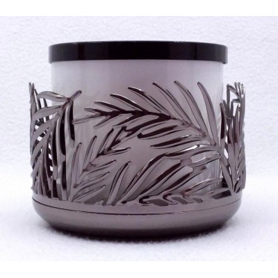 1 New Bath & Body Works PALM FRONDS 3-Wick Large Candle Holder Sleeve 14.5 oz   163036913350